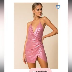 SUPERDOWN Missie Wrap Front Pink Dress size S